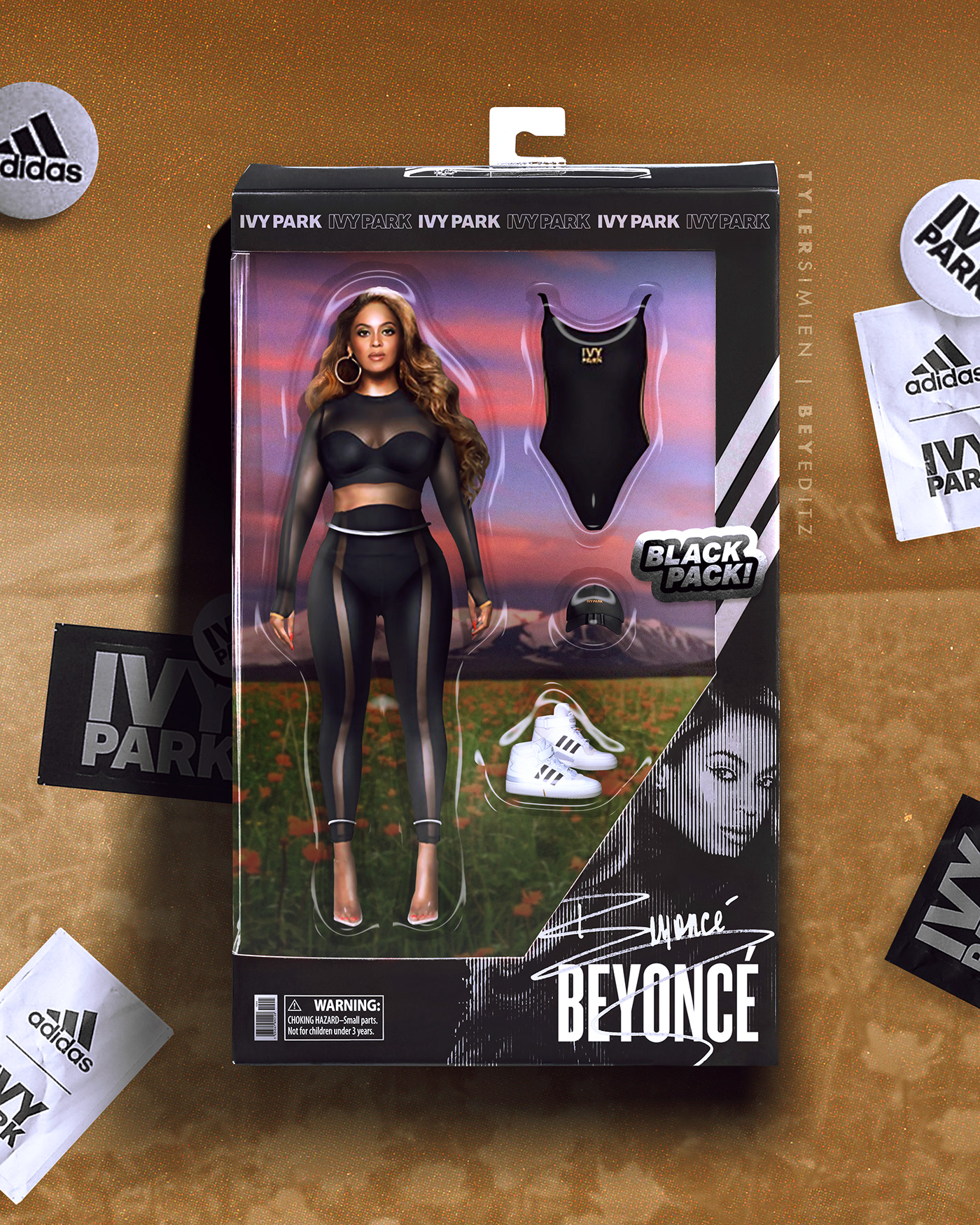 Action Figure adidas beyeditz Beyonce black pack doll drip 2 IVYPARK parkwood tsimien