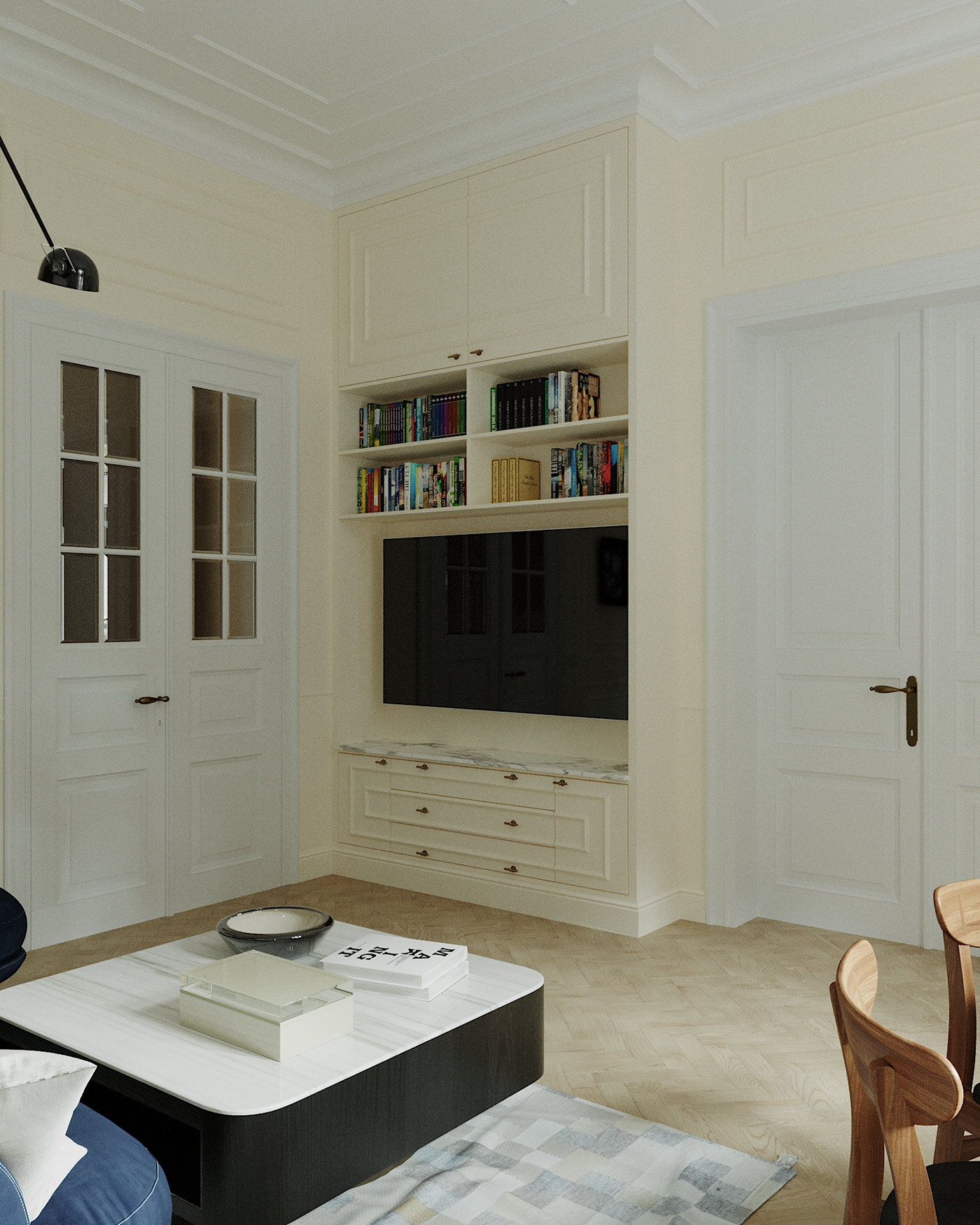 art deco art nouveau contemporary eclectic interior design  minimalist Parisian apartment prague
