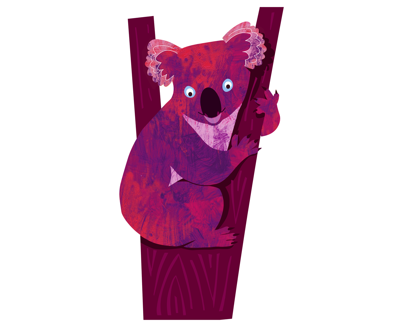 Koala with a painted texture.