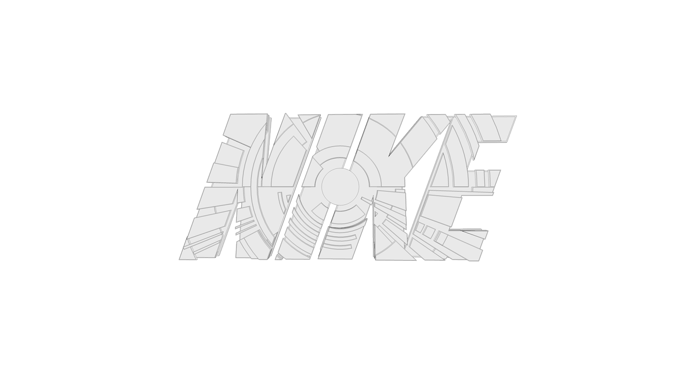 Nike Sportswear graphics typography   neon Fashion  Apparel Design sports 3D Advertising 