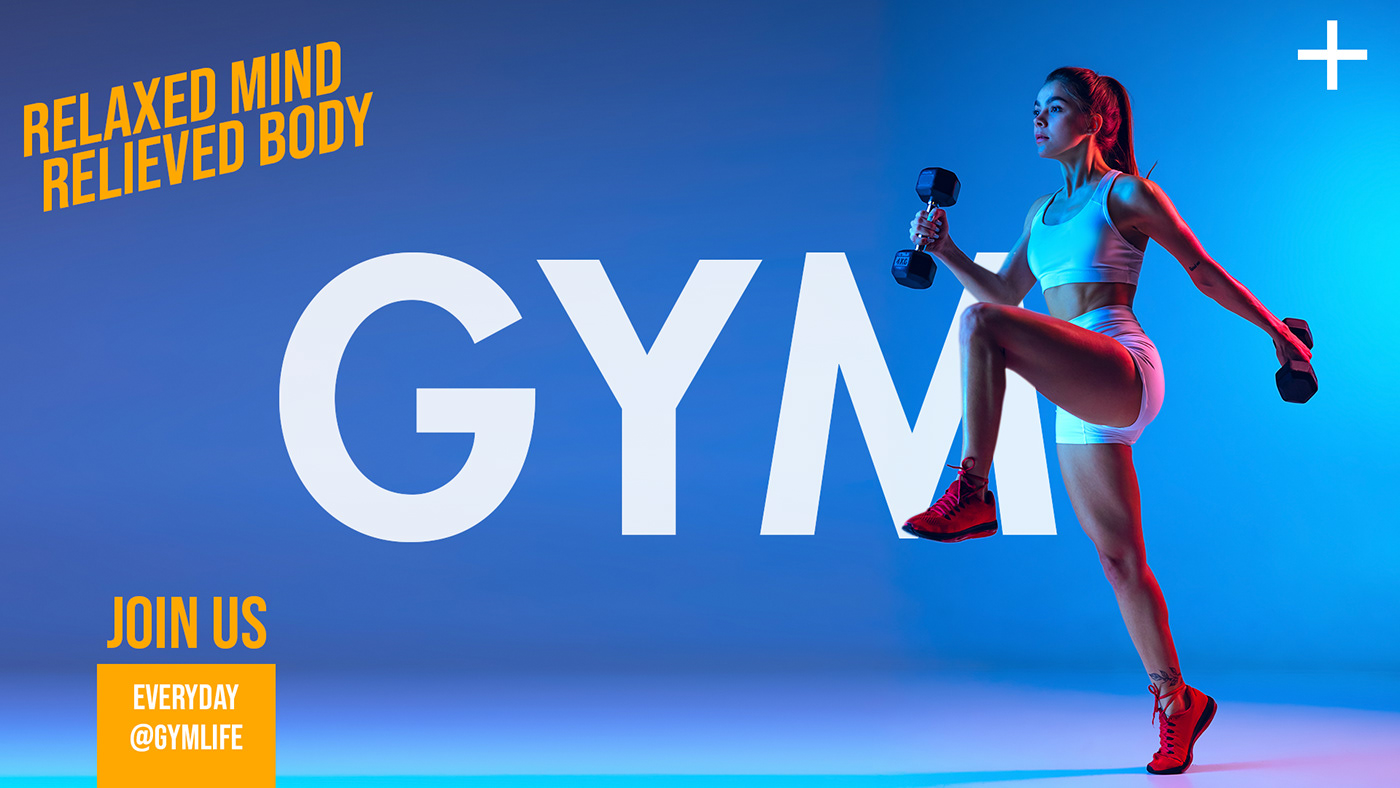 Advertising  designer fitness gym Health medical post Socialmedia