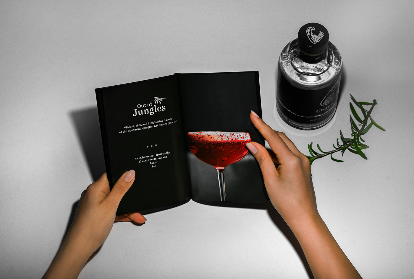 graphic design  branding  Packaging ILLUSTRATION  logo MARog jungle bw Vodka alcohol