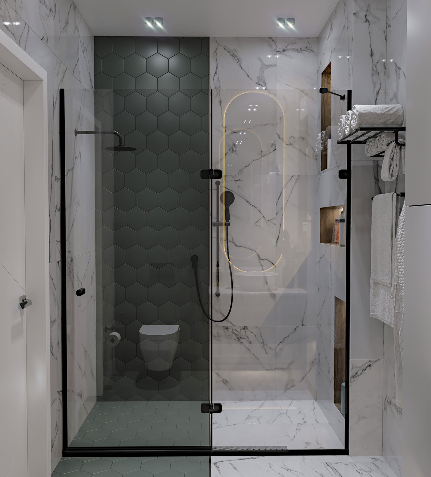 3D 3ds max architecture bathroom corona interior design  modern Render visualization vray