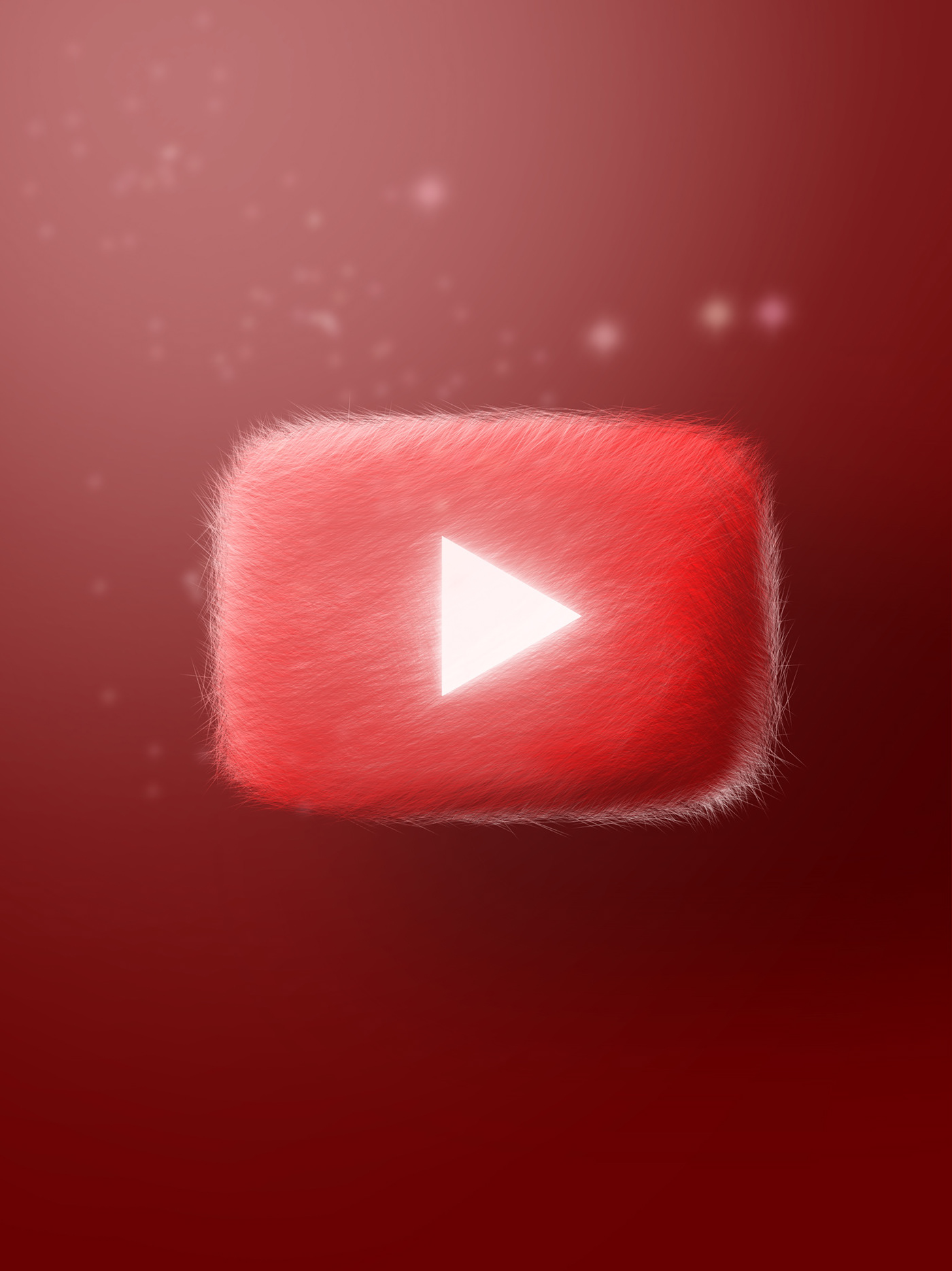 Logo Youtube 3D avec fourrure par Andréa Gauvreau