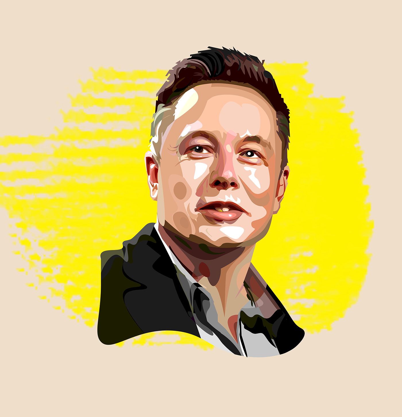 Elon musk pop art cartoon on Behance