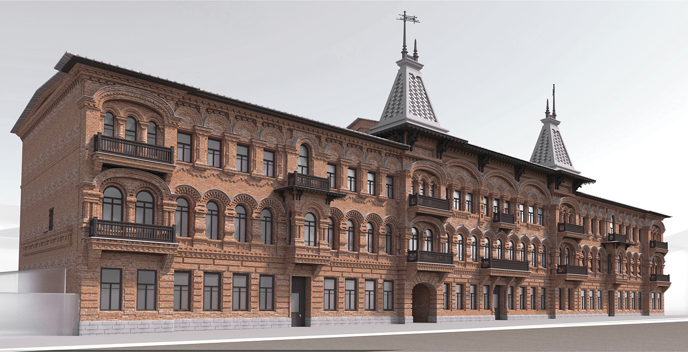 building architecture 3D 3ds max Render exterior historical restoration project