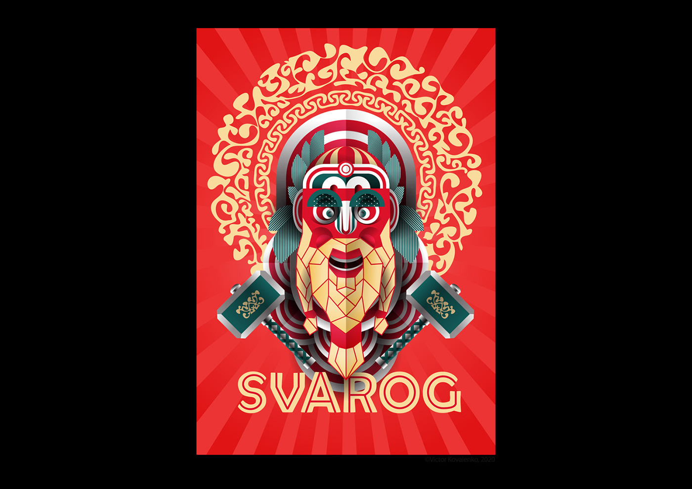 Character Digital Art  gif animation poster Svarog swaróg vector art victor surreal kovalenko mr victor art slavic folklore