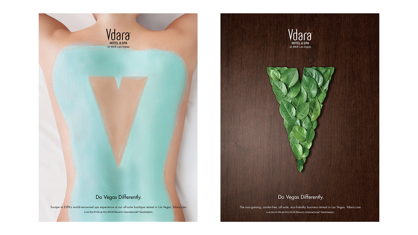 ads conceptual design art direction  vdara branding  Creative Direction  Hotel Branding resort branding MGM Resorts