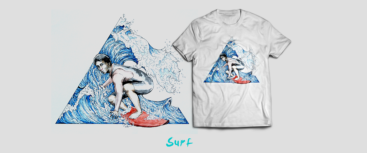 t-shirt surfing extreme sport information media simulate Project