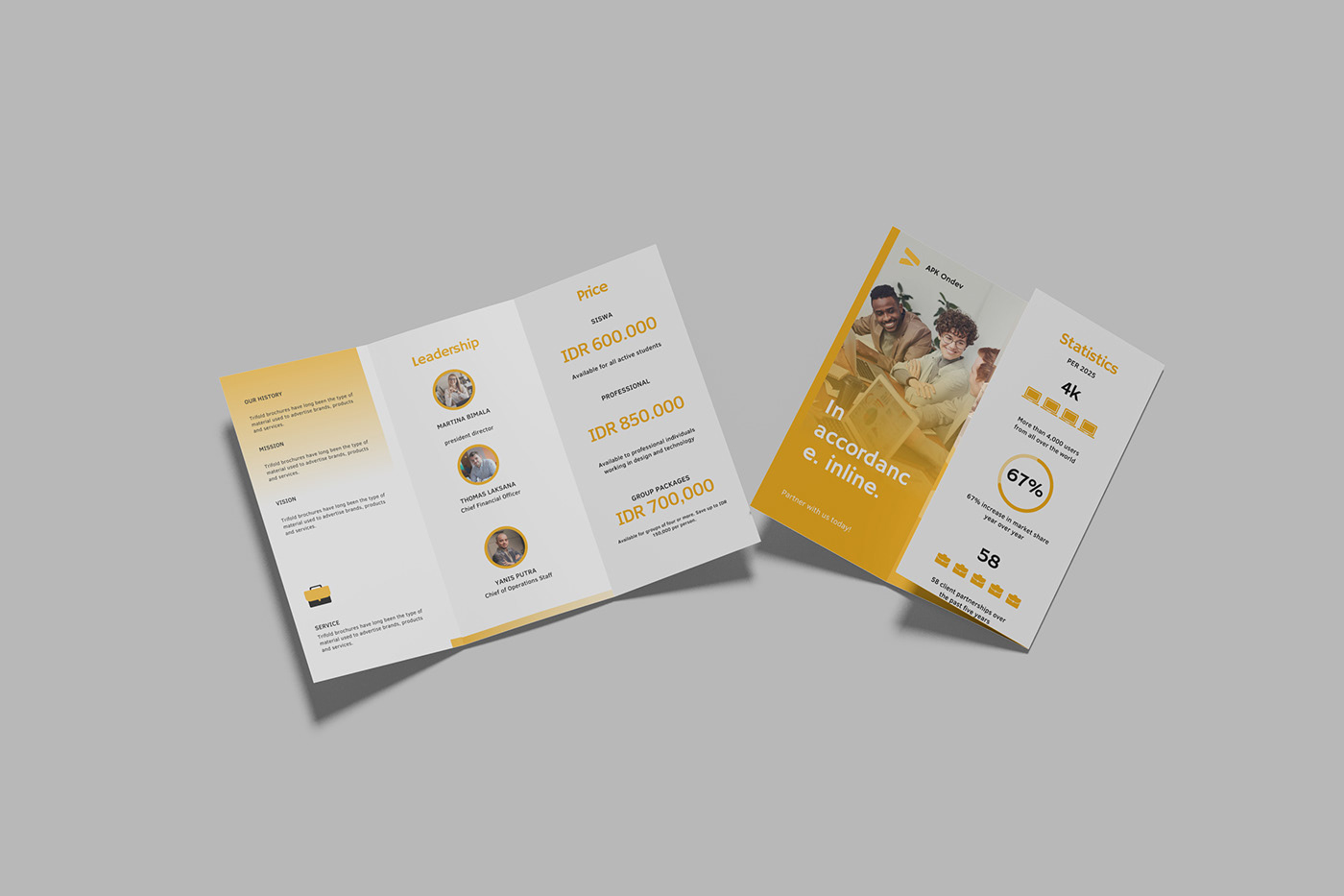 blank brochure business design Mockup page presentation template trifold White