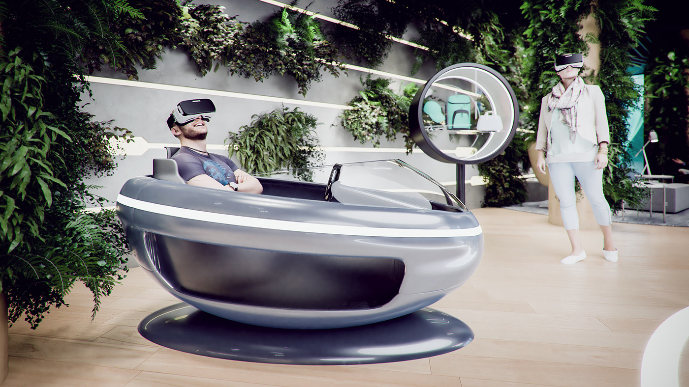 3D Visuals automotive   CGI DAVE BOWCUTT electric vehicle ES^ ev interior design  nio showroom