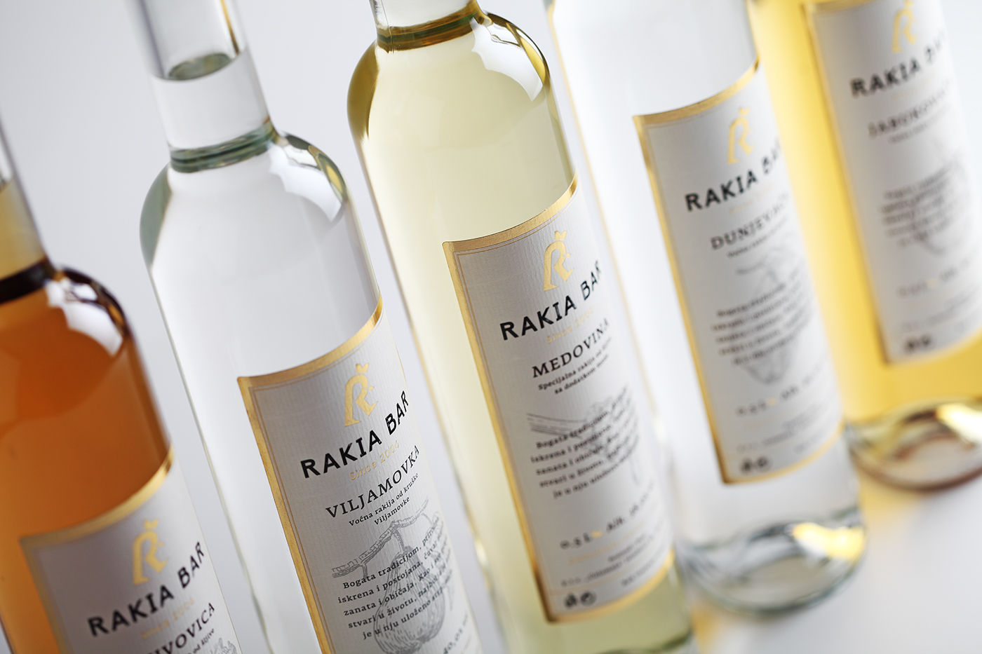 rakia rakija Brandy Spirits alcohol honey Rakia Bar belgrade Serbia drinks bottle design luxury packaging Coba studio coba and associates