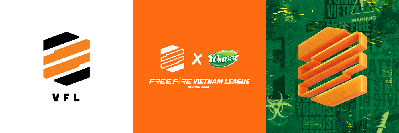 branding  esport tournament esports FREEFIRE free fire game logo vfl visual identity Yomost