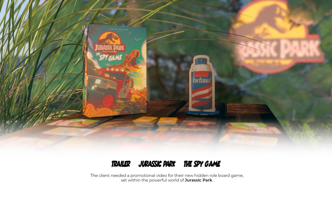 jurassic park board game teaser after effects cinema 4d animation 3d animation 2d Board game teaser board game trailer Jurassic Park Trailer