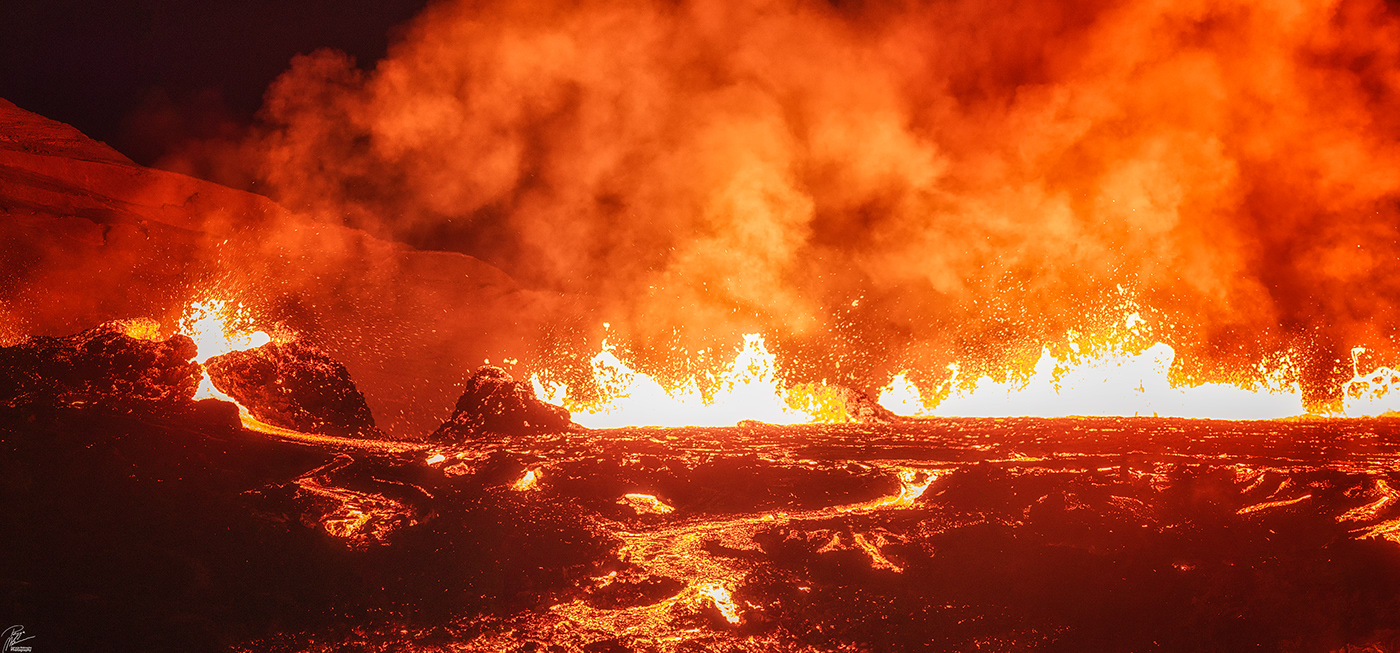 volcano fire photoshop Social media post eruption reykjanes peninsula iceland Landscape Eruption in Iceland In love with Iceland