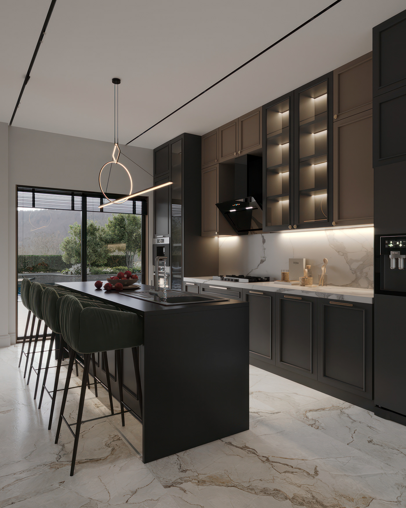 kitchen kitchen design visualization 3ds max corona modern interior design  CGI archviz 3D