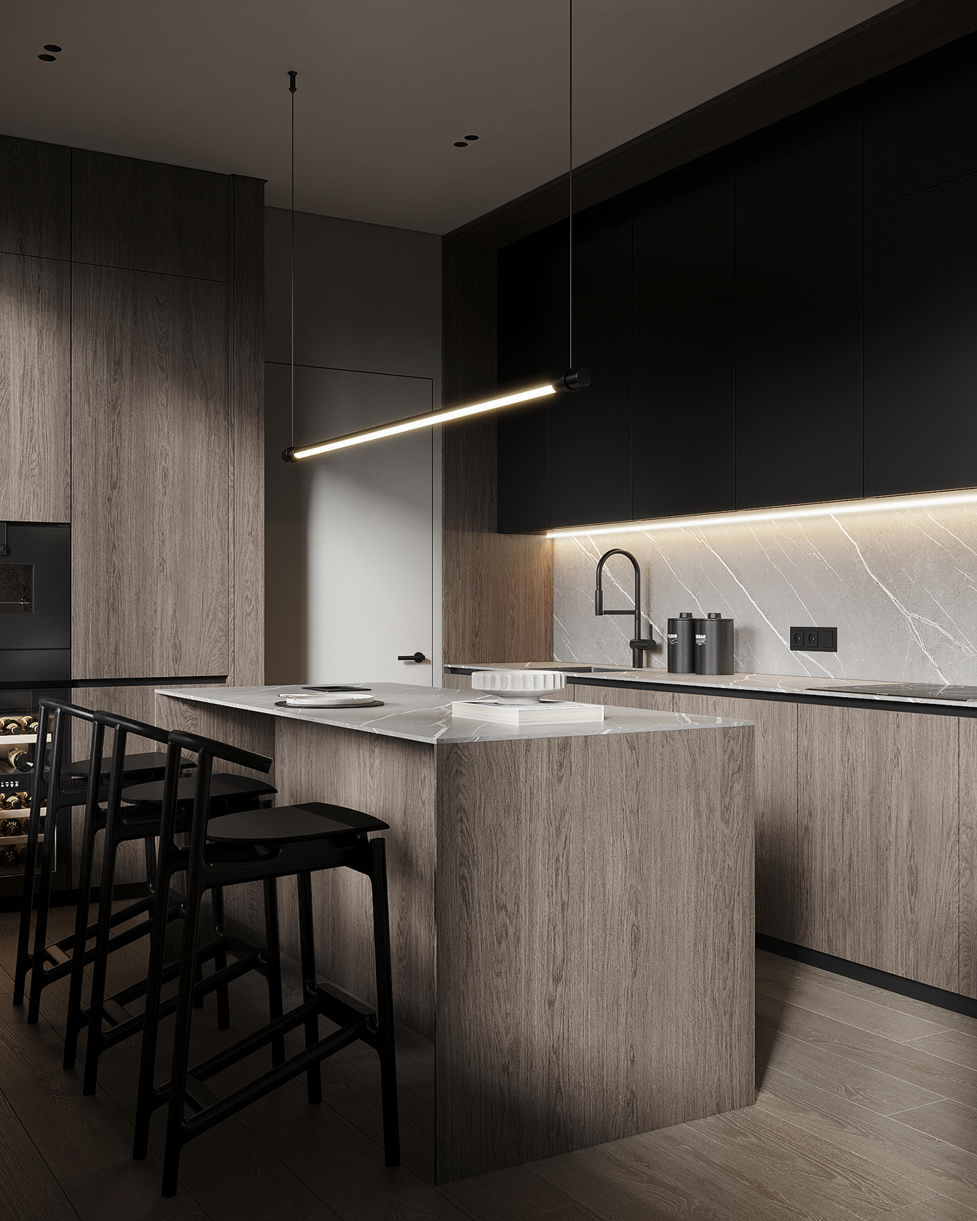 CGI corona design Interior interior design  kitchen living room Minimalism modern visualization
