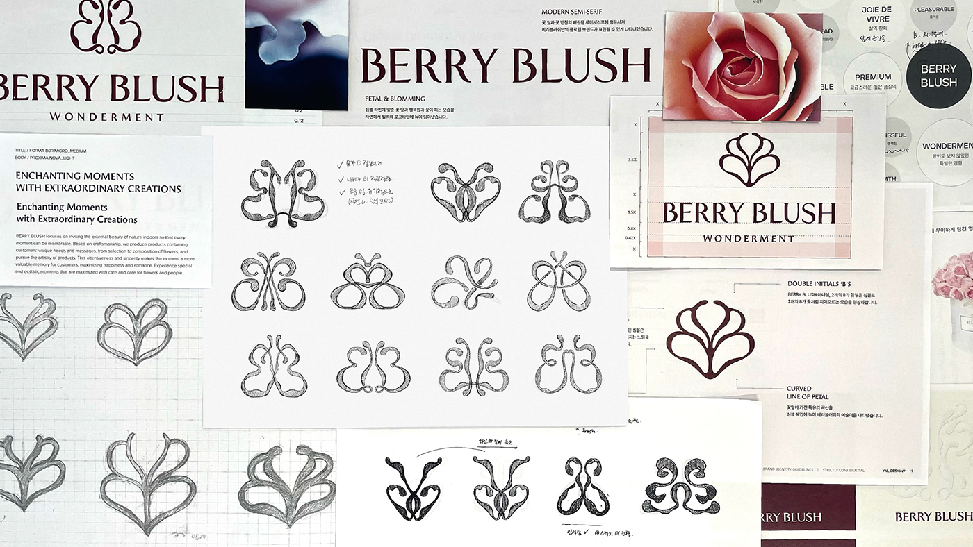 flowershop YNL branding  brand identity identitydesign branddesign logo visual identity berryblush ynldesign