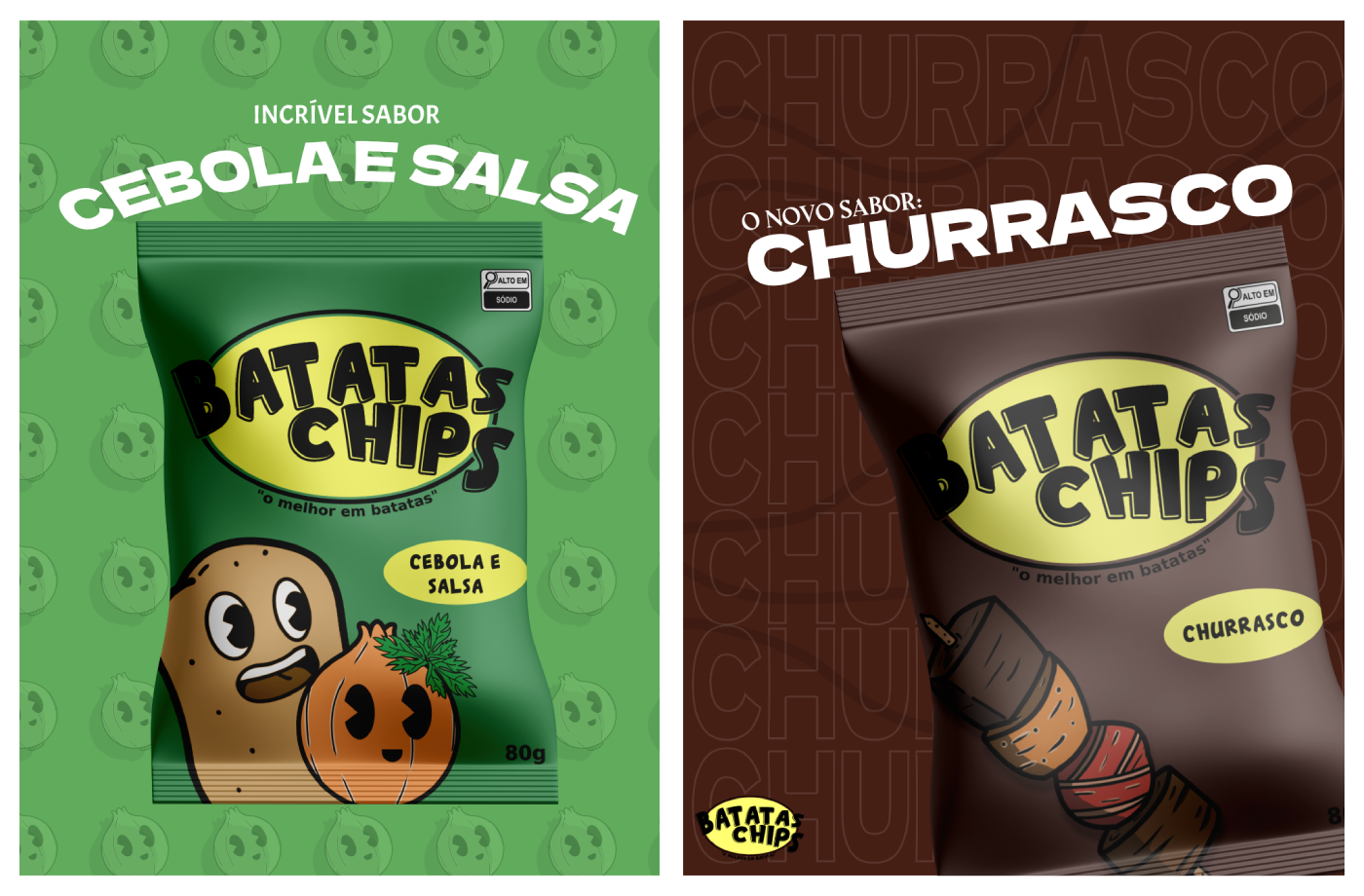 Alimentos design logo visual identity chips potato snack