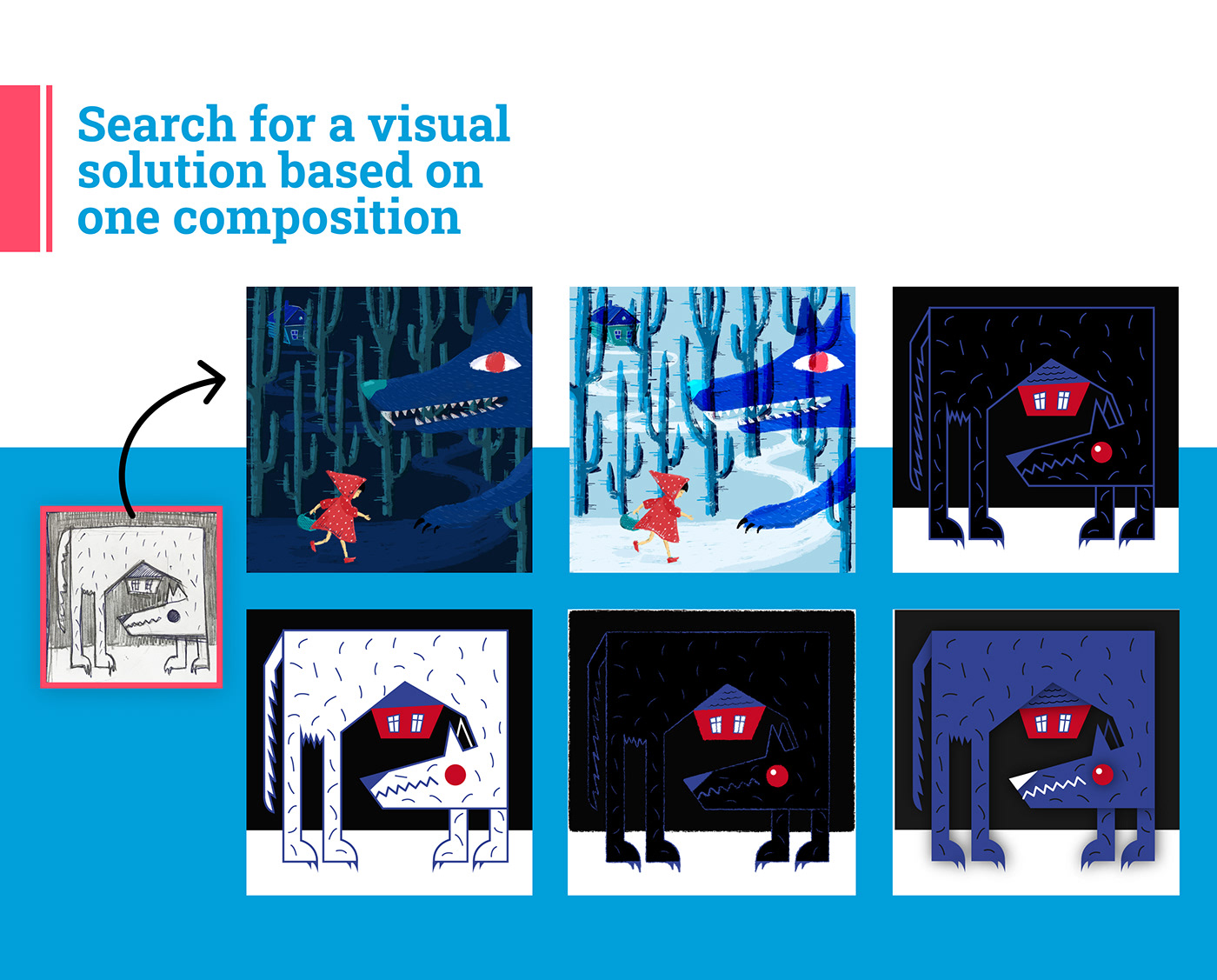 Search for a visual solution based on one composition