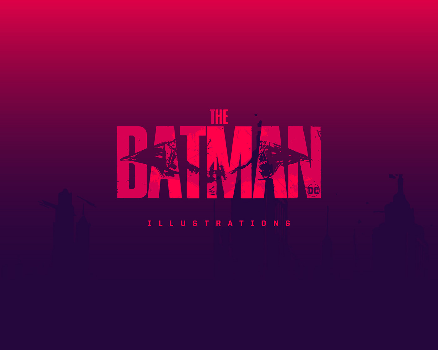 batman city color comics dc gotham graphic design  ILLUSTRATION  movie poster