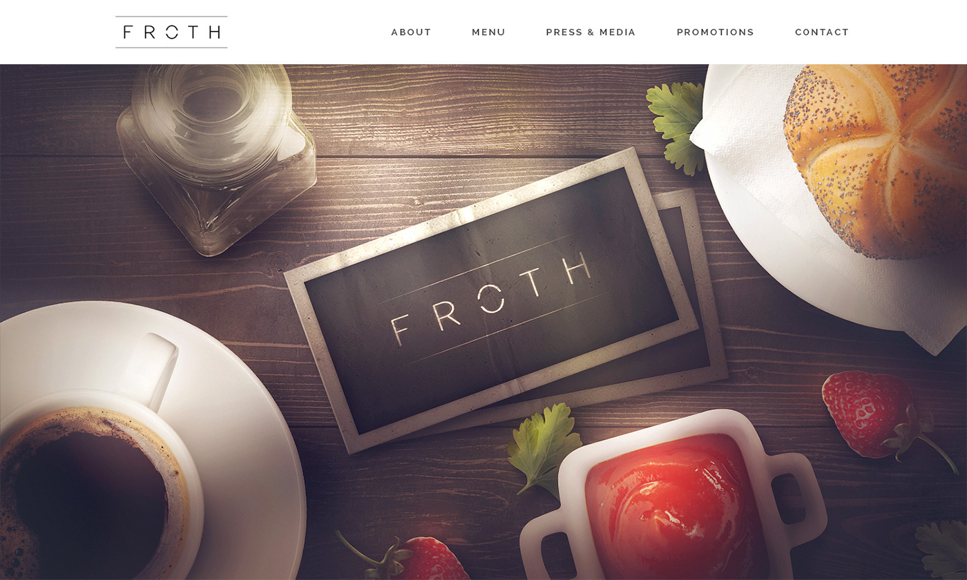 froth cafe restaurant Food  White wood dining landing page wooden clean