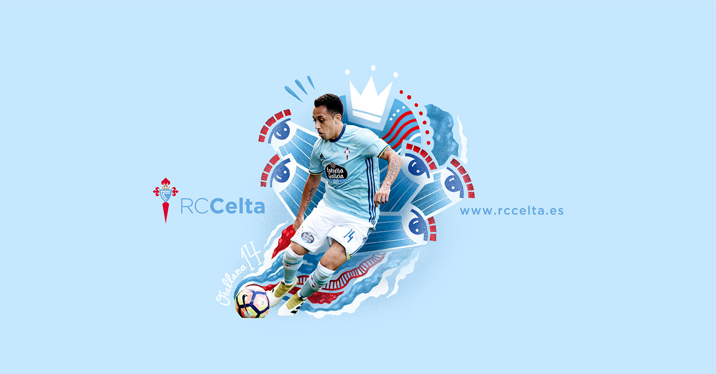 Rc Celta football soccer CELTA balaidos Iago Aspas Orellana Vigo Futbol illustrations
