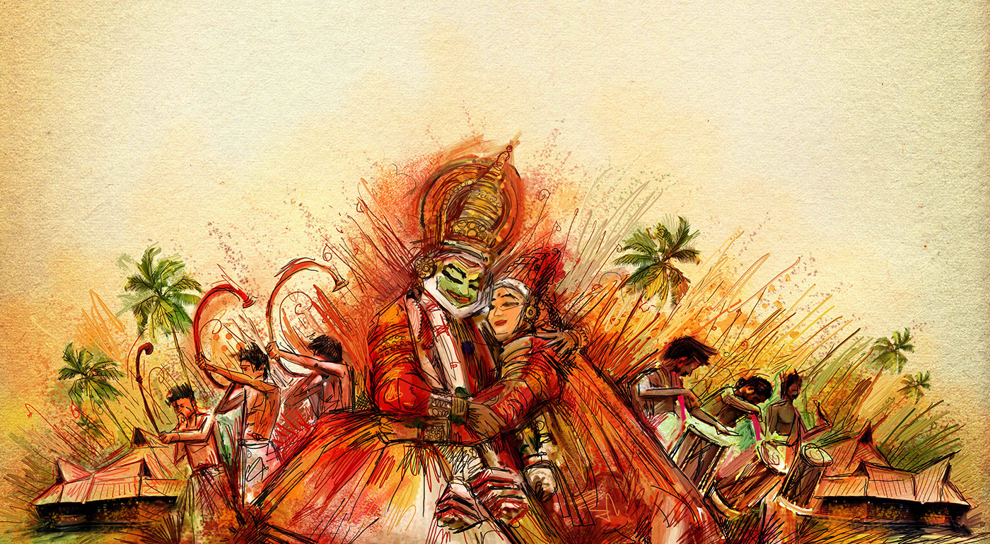 illustration for Kerala Tourism Achievement ad on Behance