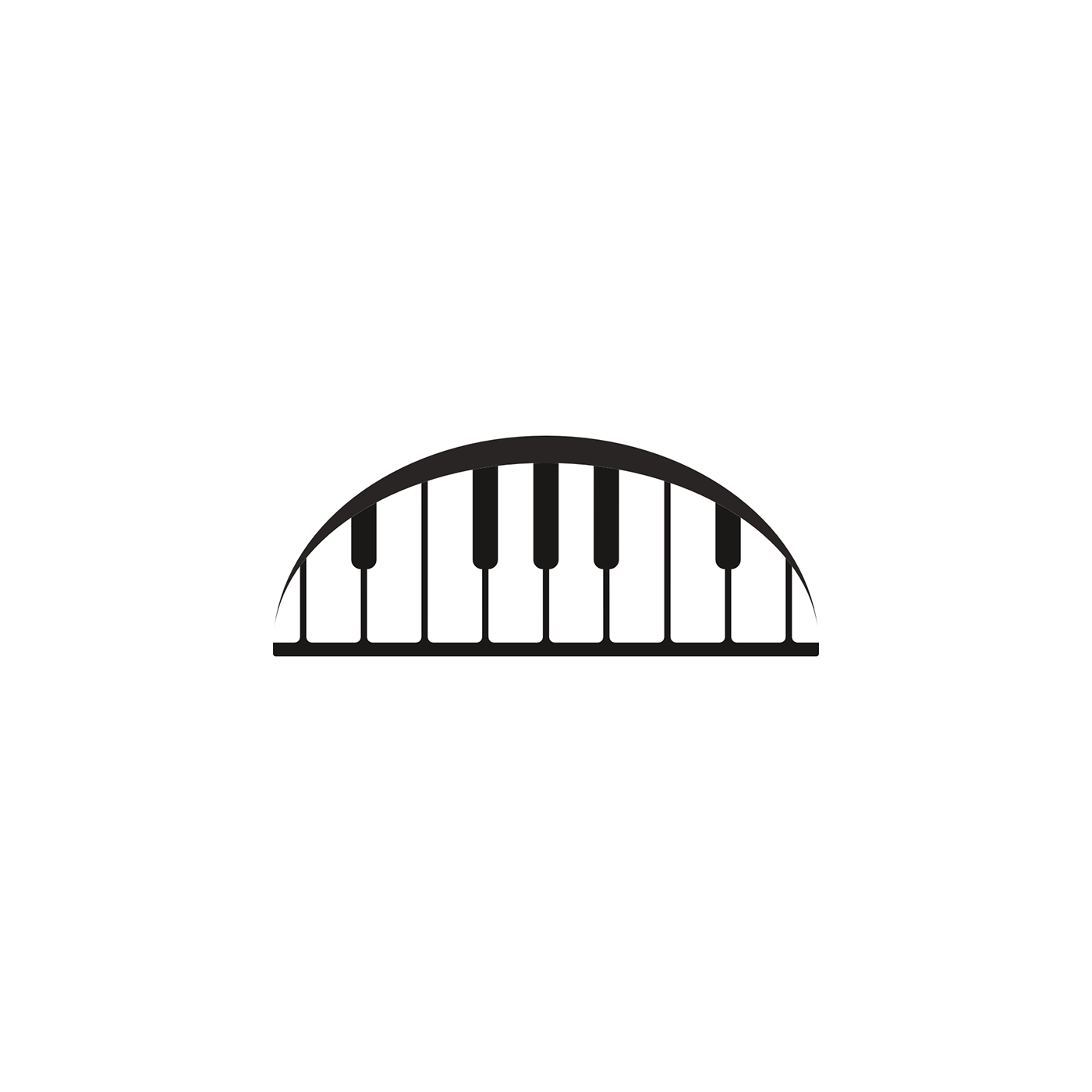 bridge construction design logo music note Piano tuts
