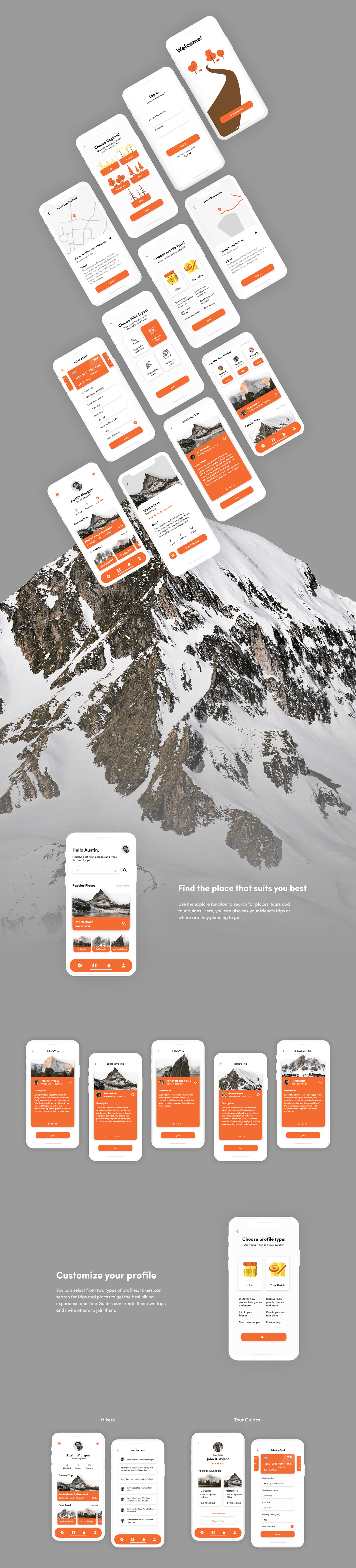 Hike hiking app tour UI ux Webdesign explore design