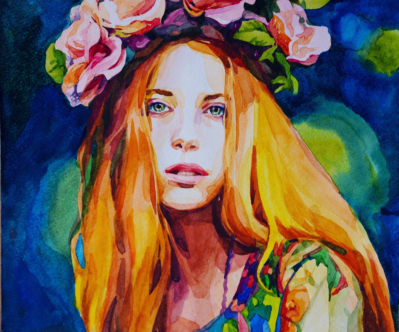 sketch coloured creative portrait face watercolor watercolor portreits Picture