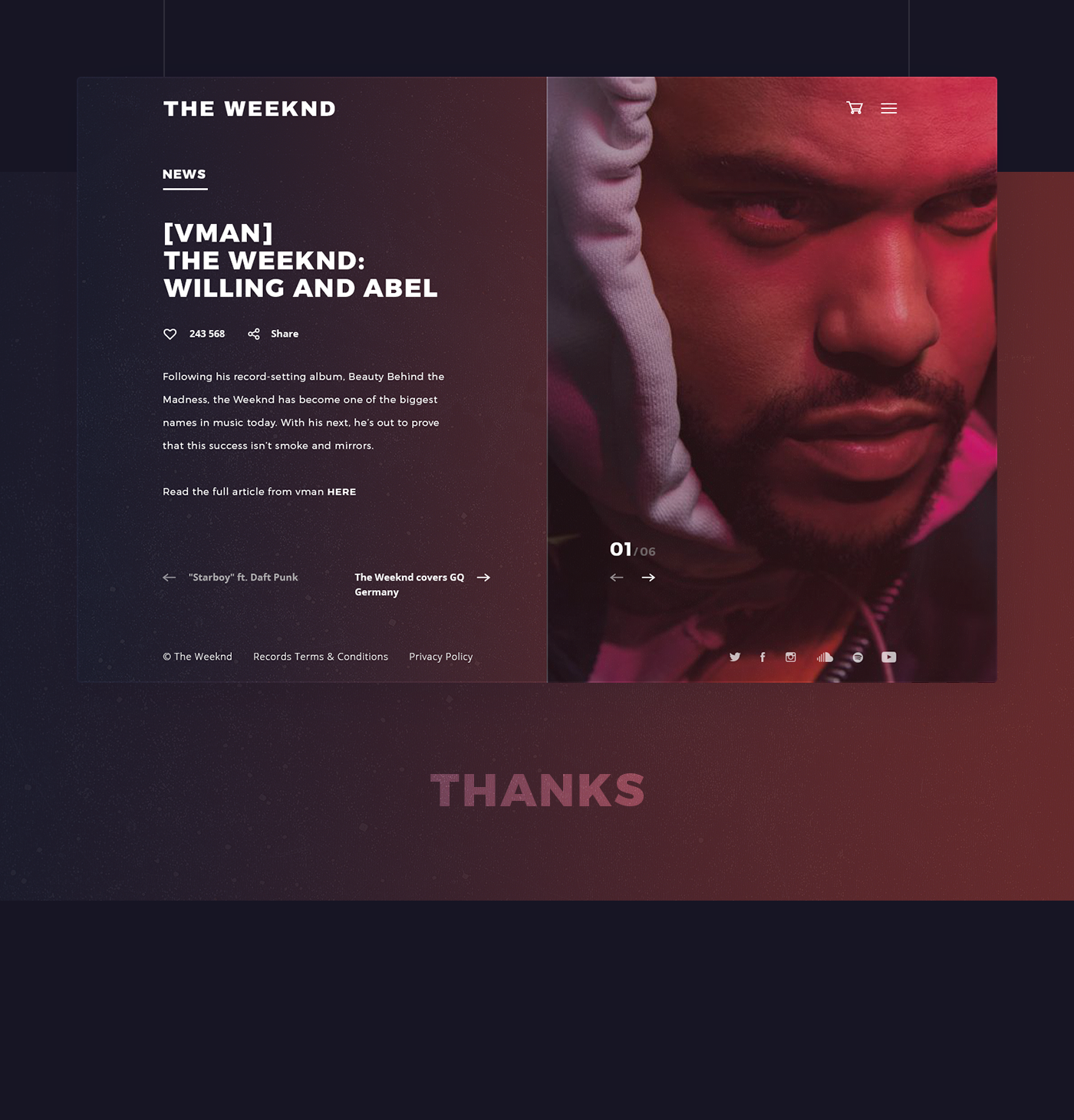 redesign concept The_Weeknd music Web