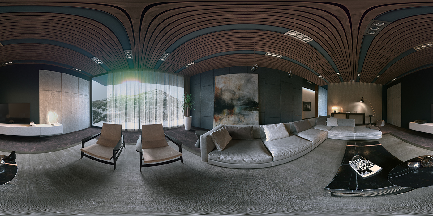 living room Render corona luxury architecture Interior 3D modeling lighting wood