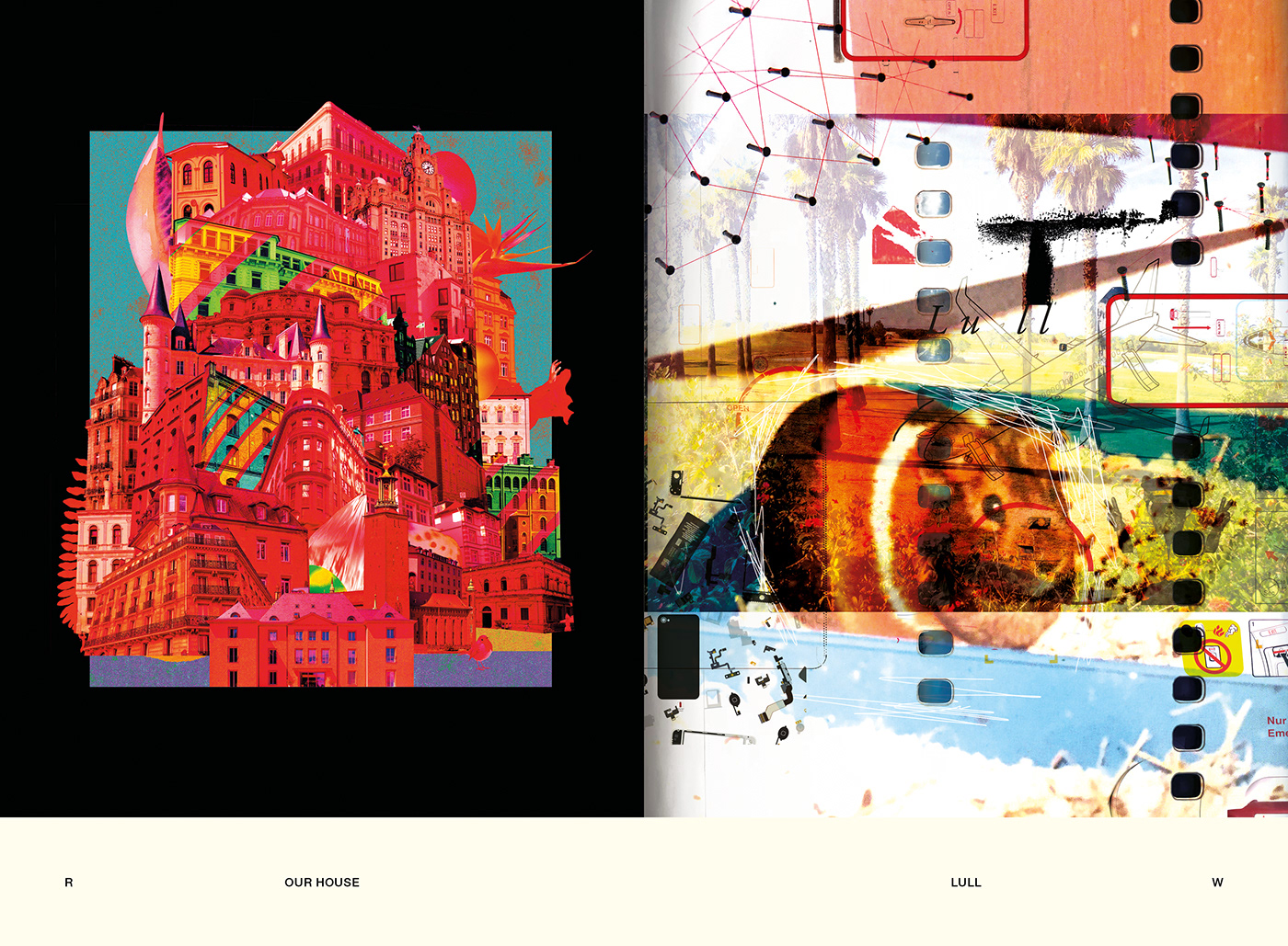 book collage colorful design german ILLUSTRATION  limited print rocketandwink shop