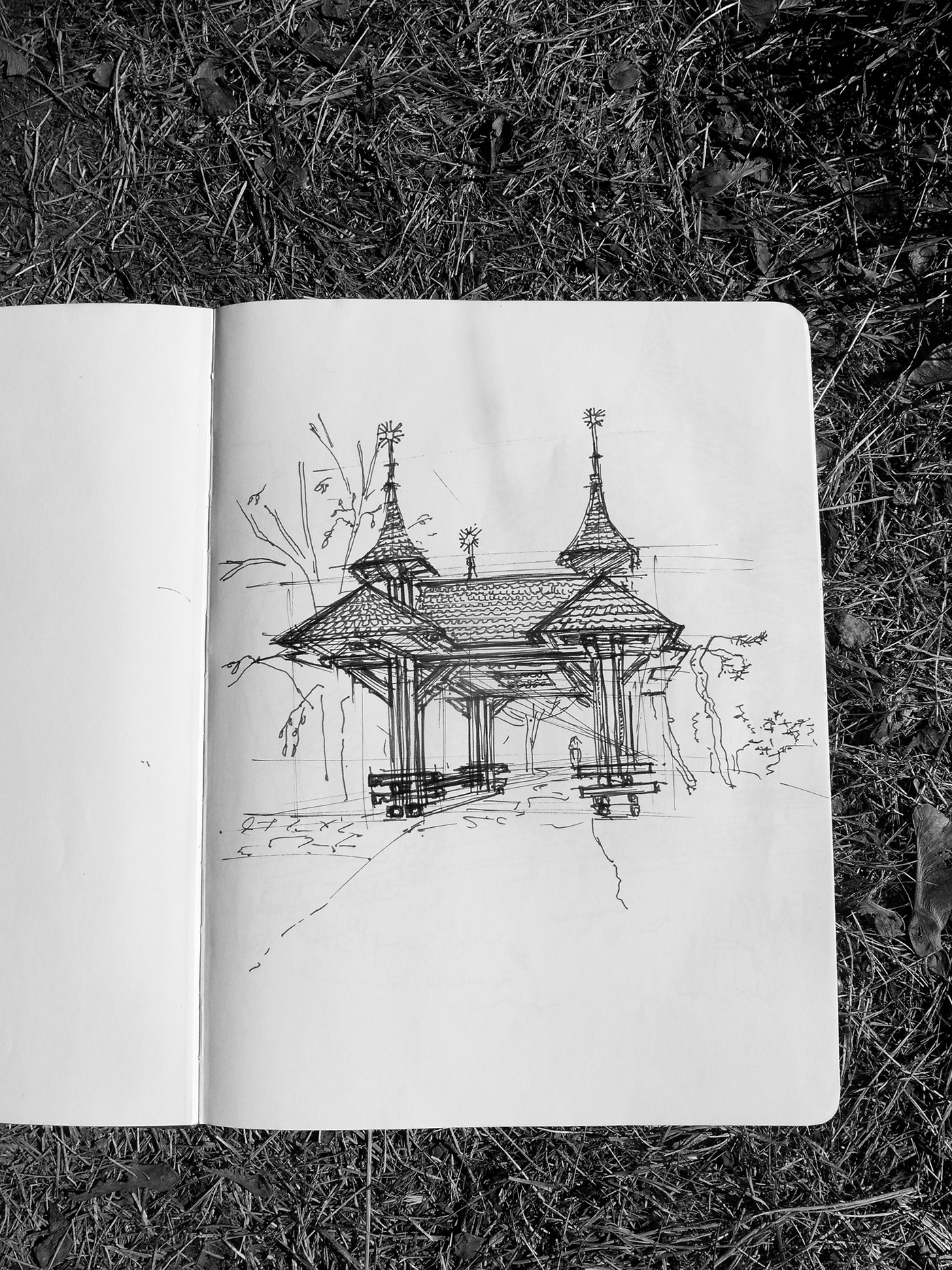 sketches drawings architectural ink black and white constanta romania samuel kostecki