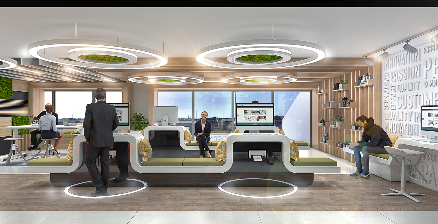 intractive design interior design  kiosks learning center experience center innovationlab lounges