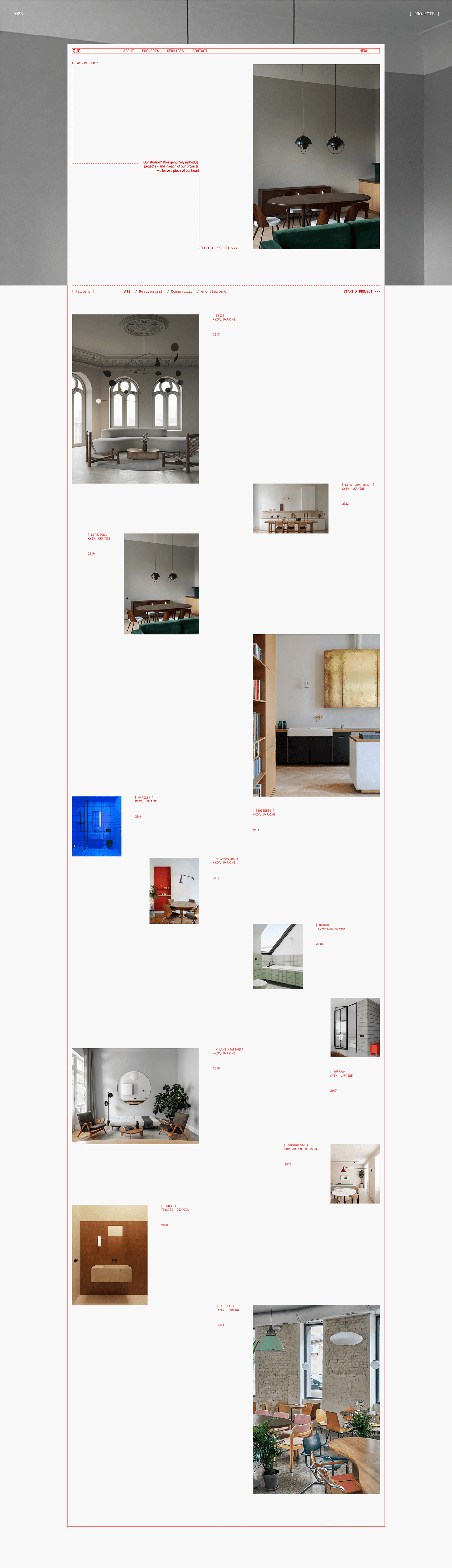 interiors minimalistic visual identity design Webdesign concept Web UI design user interface
