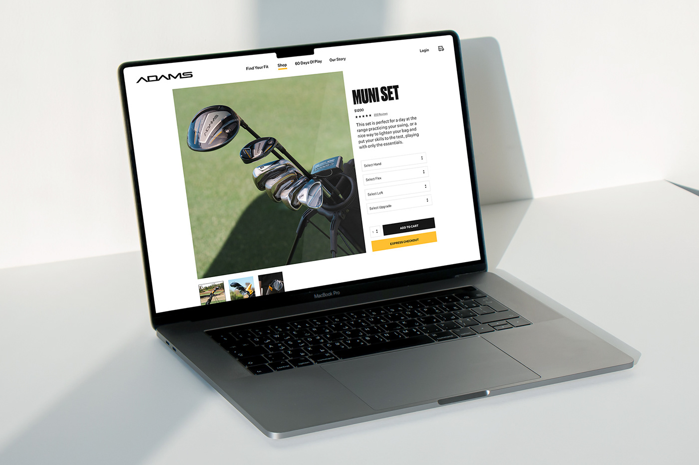 adams DTC Ecommerce Figma golf sports TaylorMAde UI/UX Website