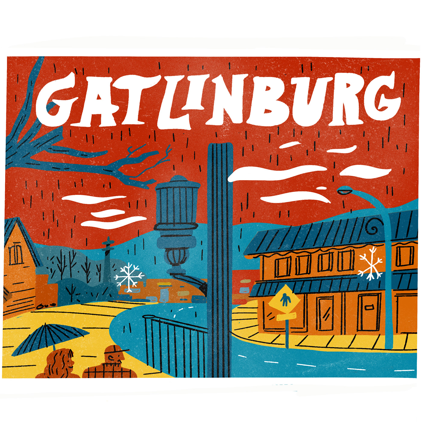 Gatlinburg Tennessee vacation tourism ILLUSTRATION  travel illustration Editorial Illustration spot illustration gif animation Pigeon Forge
