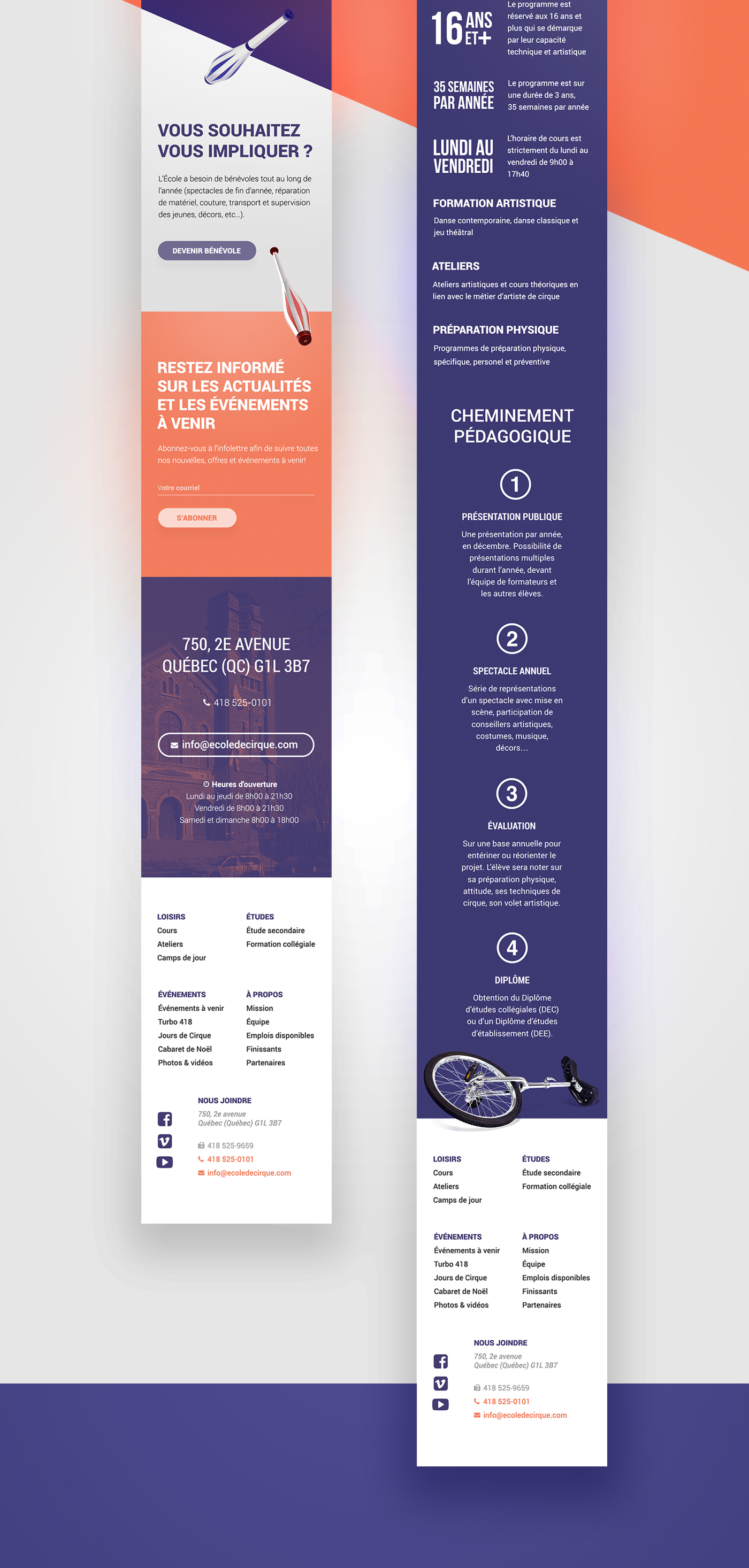 Adobe Portfolio Website Webdesign UI ux app application Interface Circus one-pager school dashboard Quebec Montreal mobile fitness