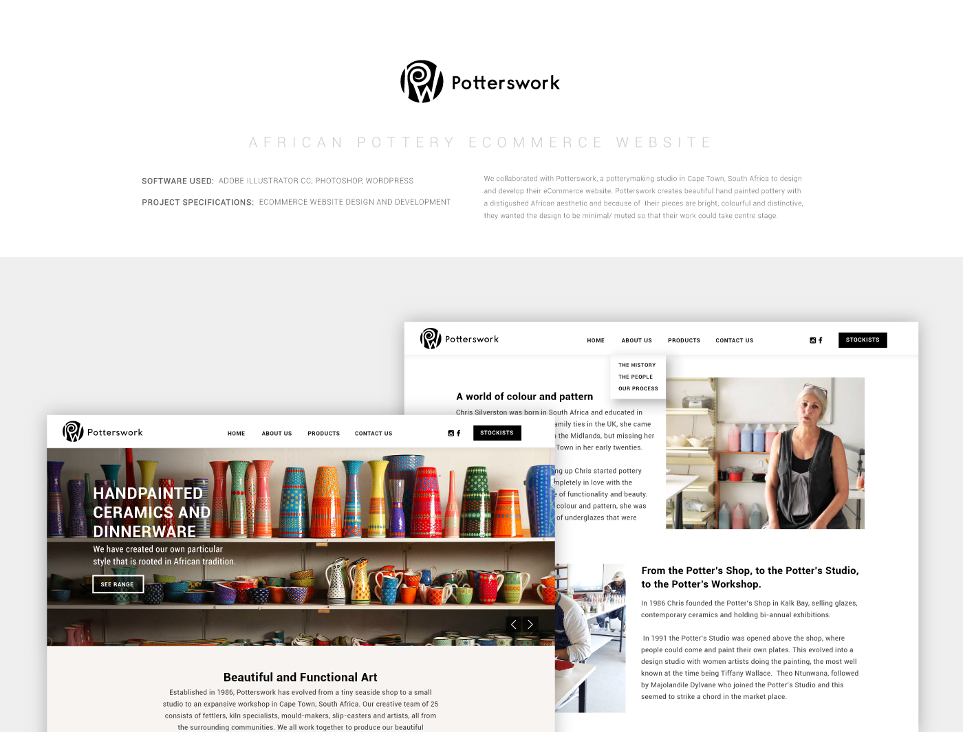 Ecommerce graphic design  Online shop pottery website Web Design  Website