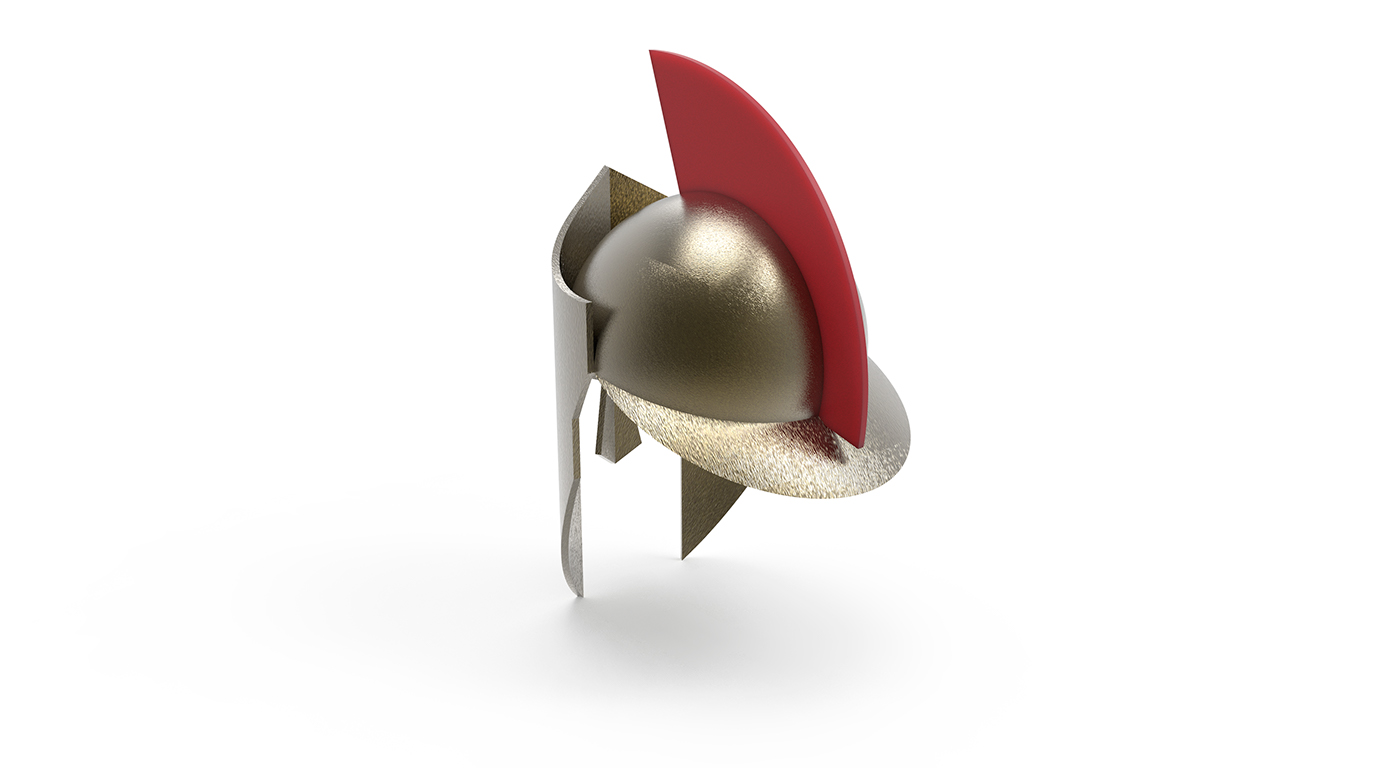 Spartan zack snyder termopilas Helmet shield red gold Catia photoshop keyshot
