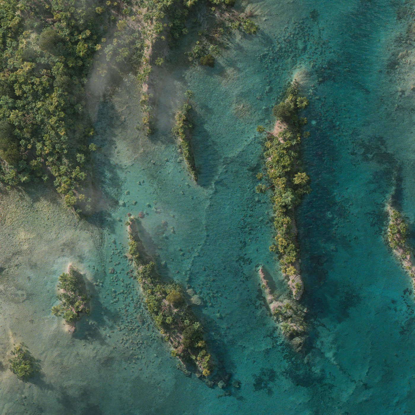 Landscape woman body giant sea water drone Satelite 3D