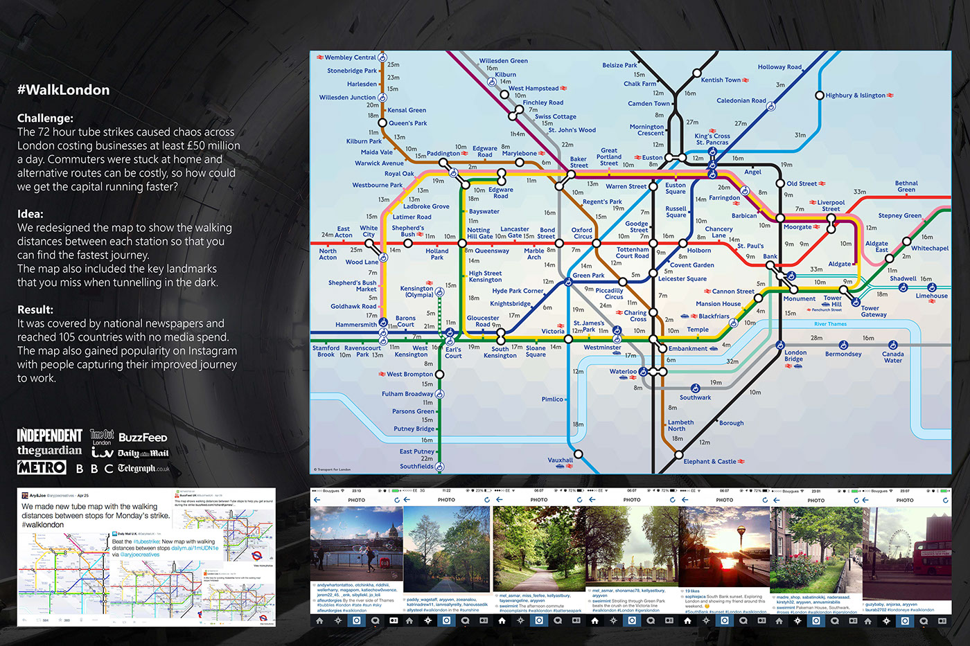 London Tubestrikes underground map walk design england Viral