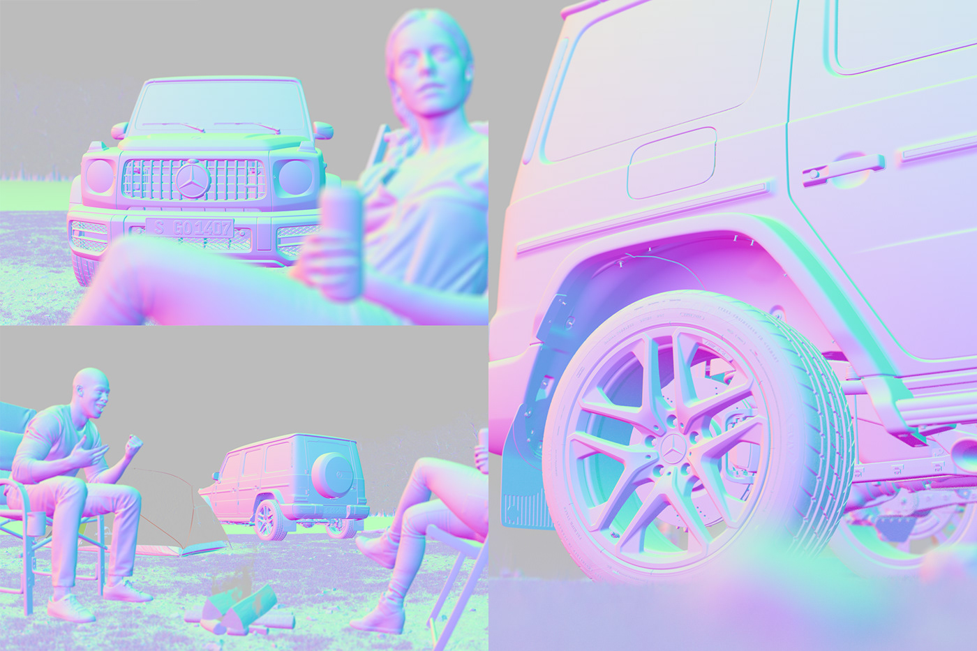 3D automotive cgi environment g63 mercedes-benz rendering V-ray