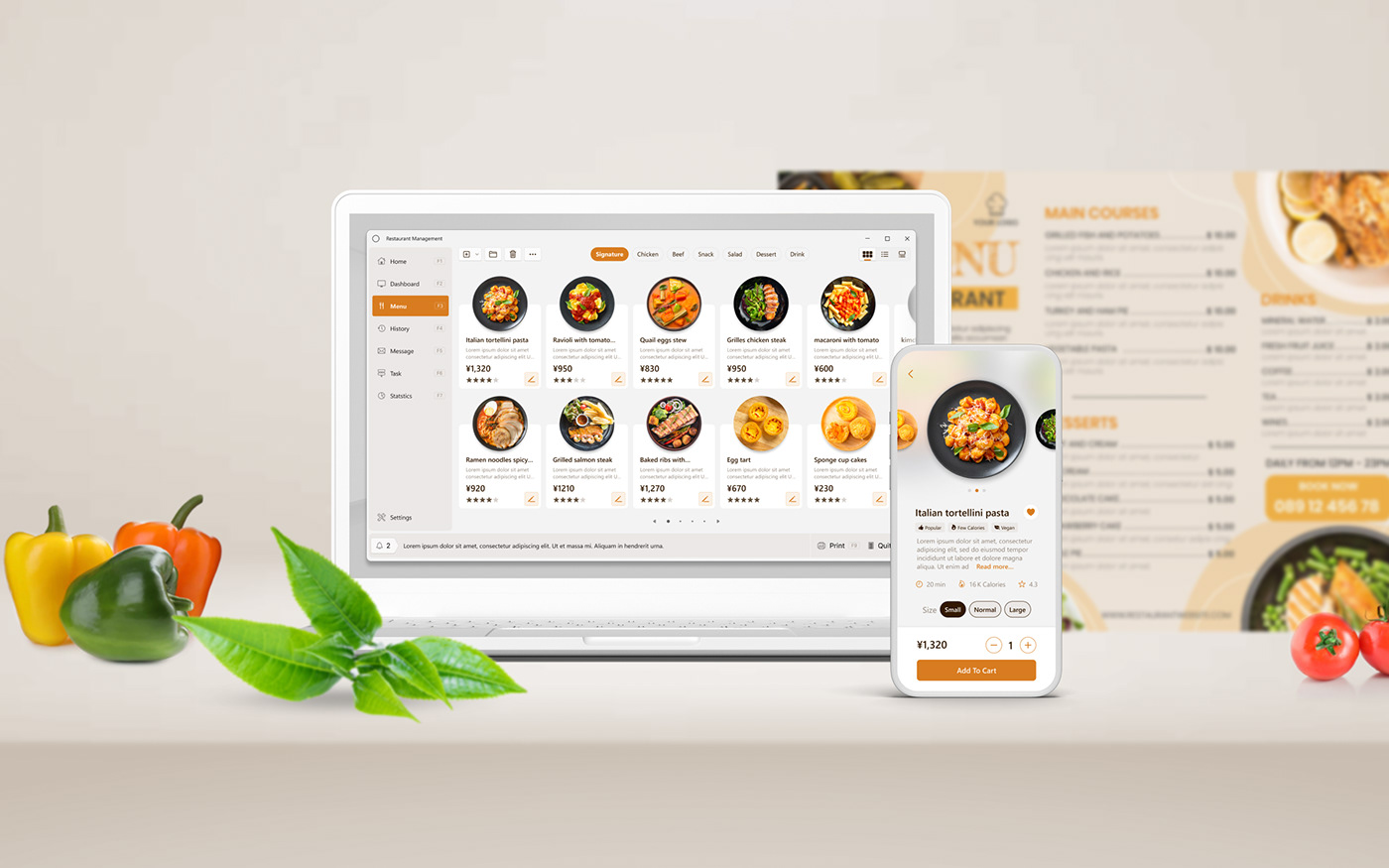 app design dashboard design system Food  Mobile app order management UI/UX user experience user interface windows