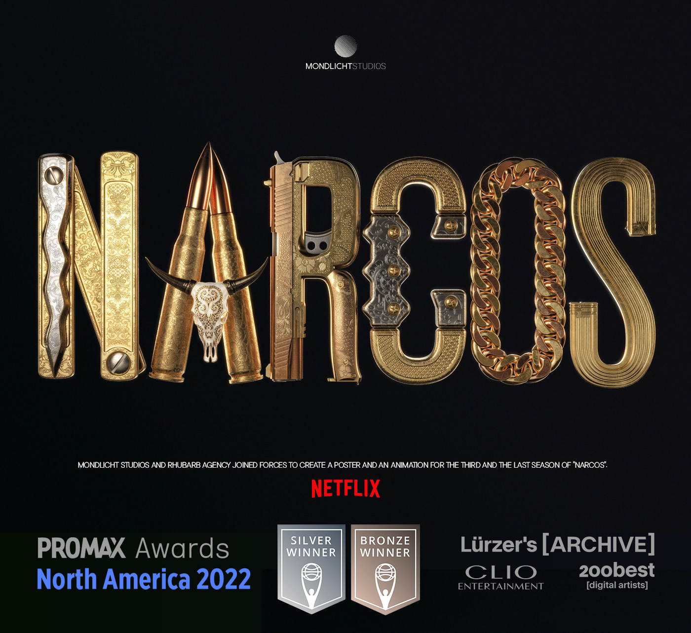 3D Advertising  animation  CGI Digital Art  motion narcos Netflix poster Poster Design