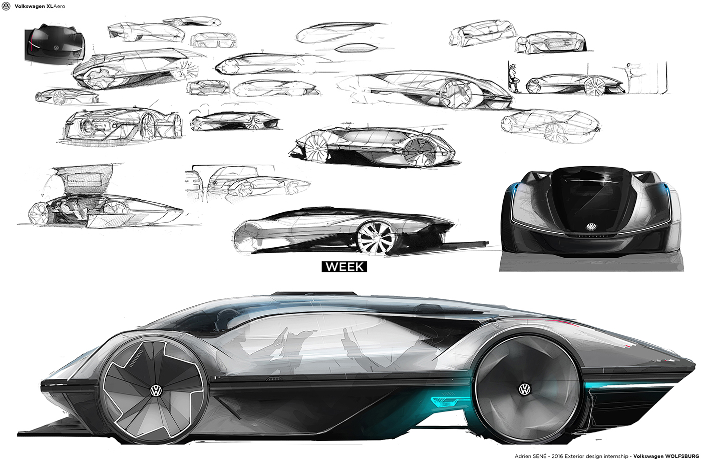 Automotive design car design car sketching Transportation Design concept design volkswagen design master degree project ISD sketch cardesign