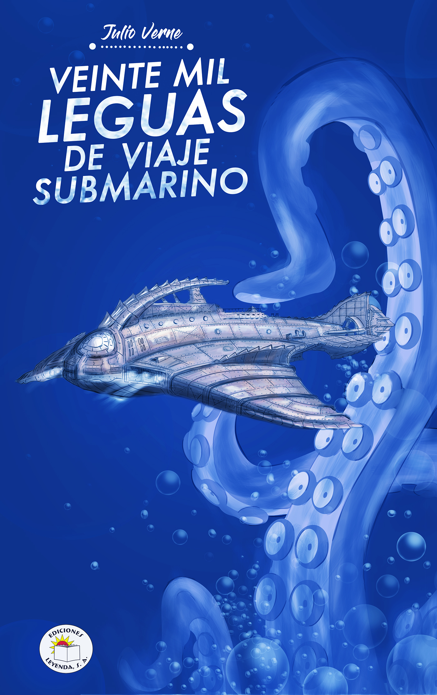 rediseño diseño ilustracion ILLUSTRATION  redesing libro Julio Verne viaje submarino