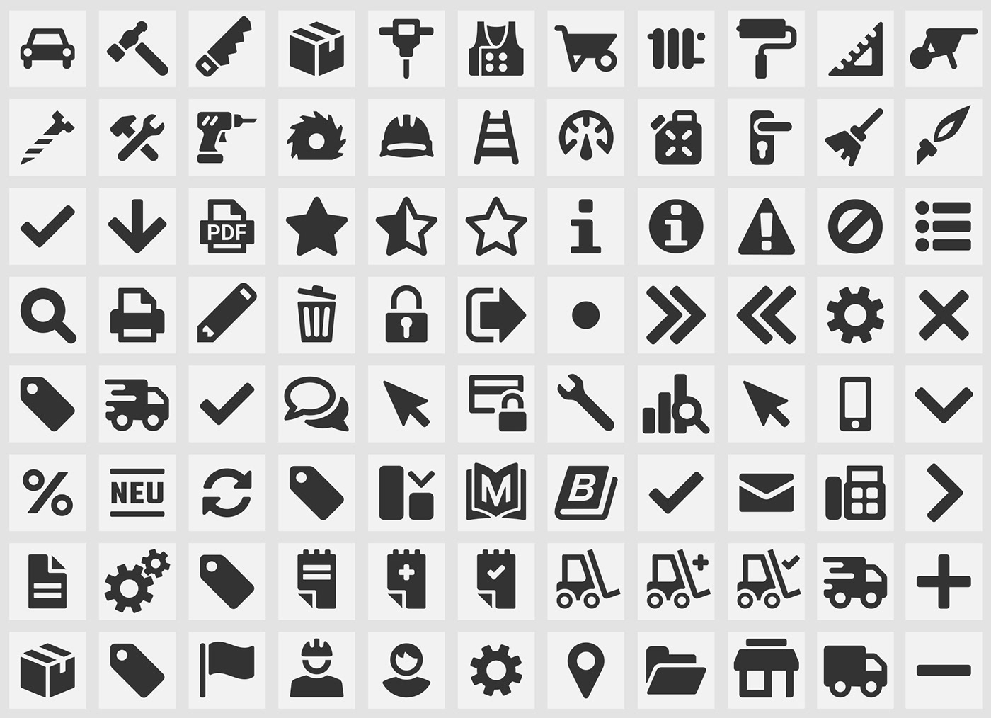 iconsystem icons piktogramme symbole Online shop webicons vector simple rounded Pack